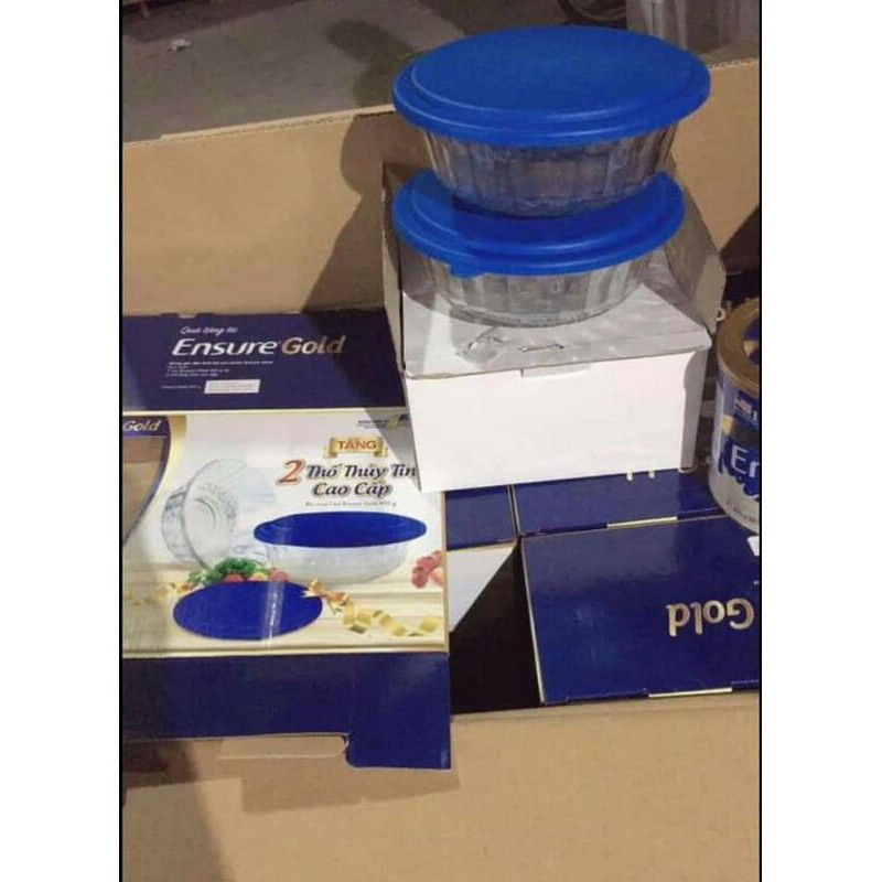 Bộ 2 thố thủy tinh cao cấp có nắp Ensure