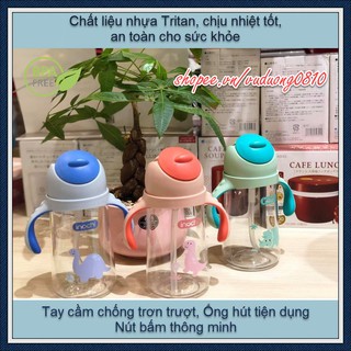 Bình tập uống nước cho bé có tay cầm Inochi (Goki Dino) 470ml - nhựa Tritan cao cấp, BPA free