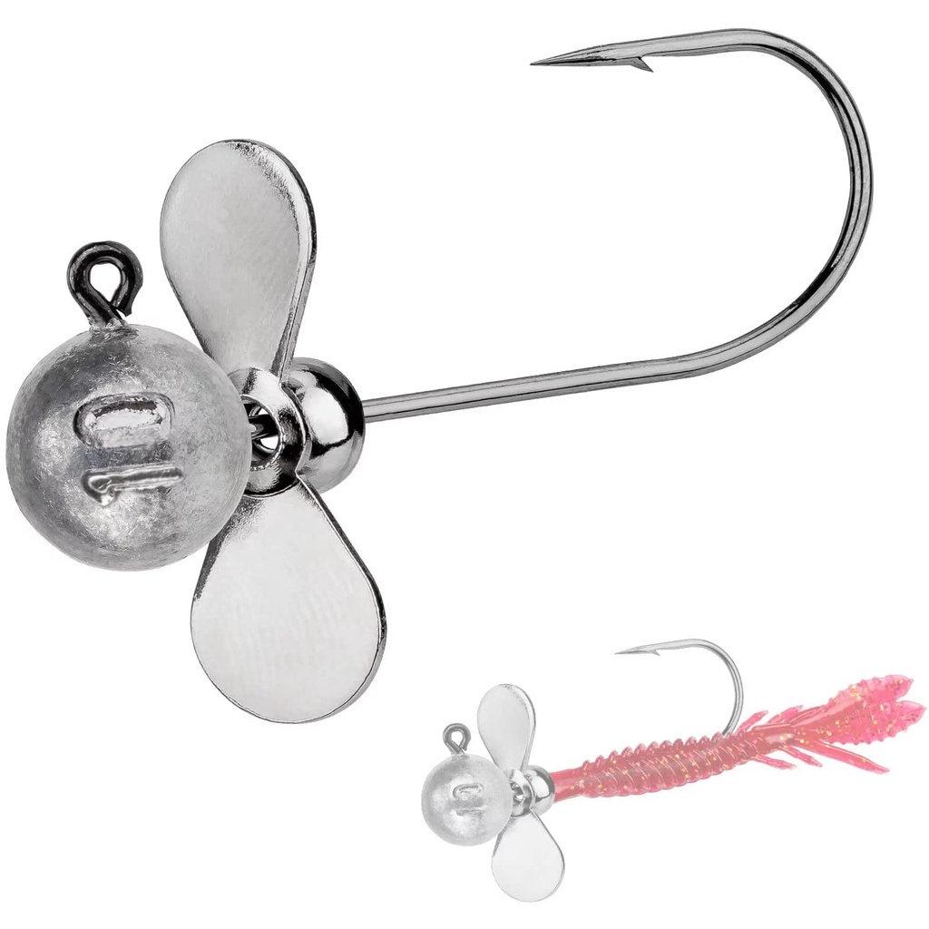 THKFISH 1pc jig đầu móc câu bằng thép carbon gai cao cấp móc câu với 360 phản quang Đầu câu cá cánh quạt cho các phụ kiện câu cá Bass, Walleye, Crappie, Perch, Trout, v.v.