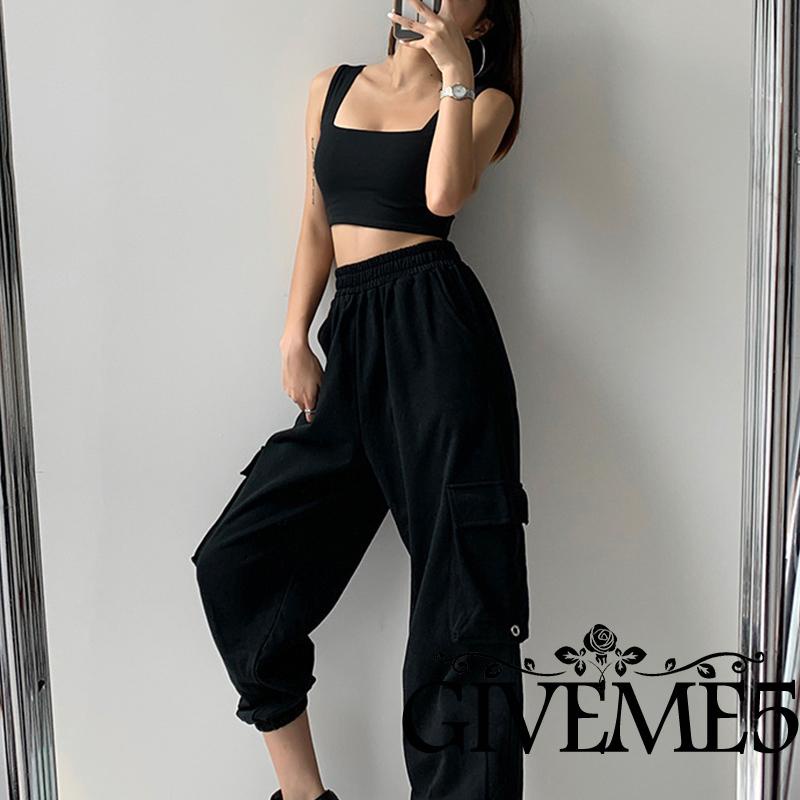 Áo ba lỗ cổ vuông màu trơn thời trang dành cho nữ