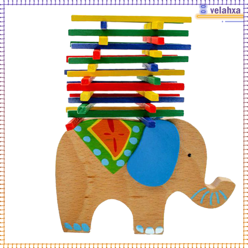 Wooden Educational Elephant Balance Beam Game for Children Baby Kids Hands
