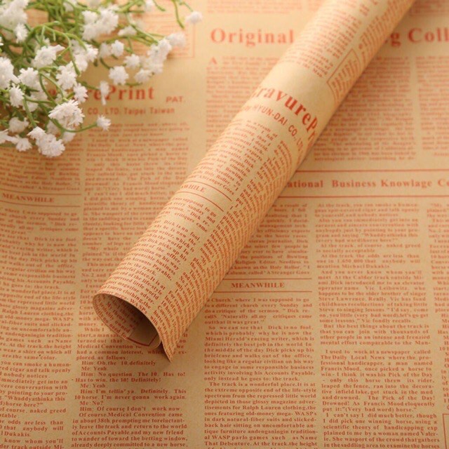 Cuộn giấy báo VINATGE gói hoa/ gói quà/ bọc vở & làm đồ handmade hàng đẹp