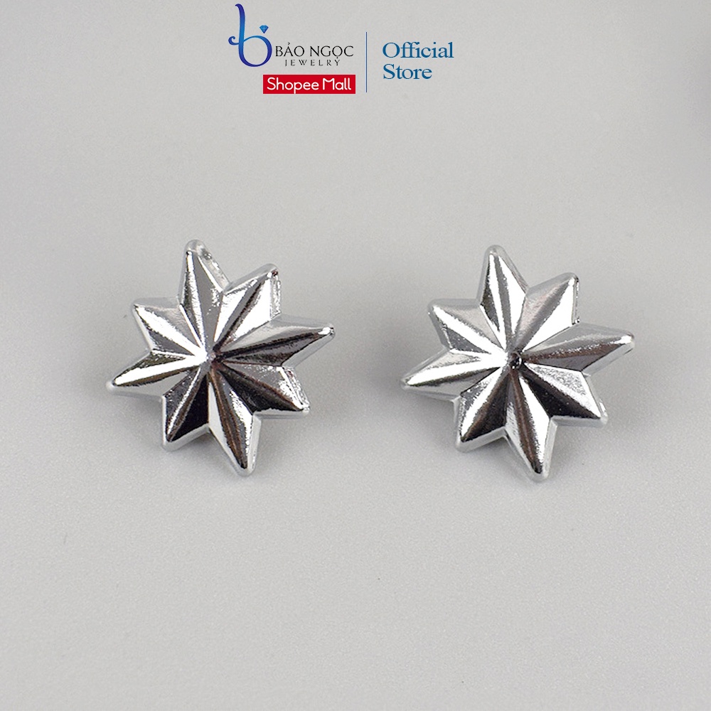 Khuyên tai bạc S925 Sao tám cánh B2439 - Bảo Ngọc Jewelry