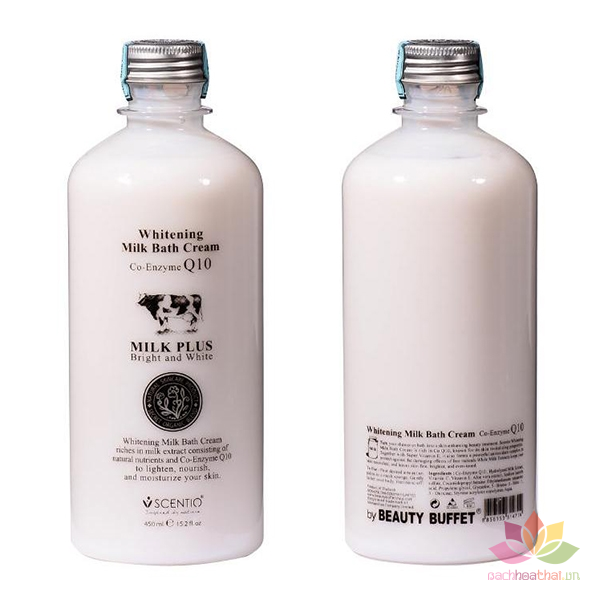 Sữa tắm trắŉg Scentio Milk Plus Bright &amp; White Shower Cream 450 ml (Thailand)