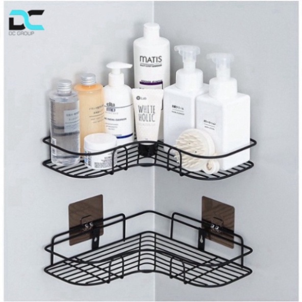 Kệ góc nhà tắm phun sơn tĩnh điện dán tường siêu dính trong nhà tắm, nhà bếp tiện dụng freeship