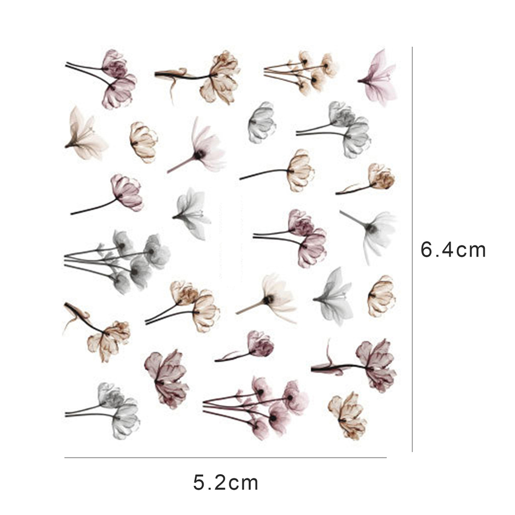 [Hàng mới về] Miếng Dán Chuyển Nước Họa Tiết Hoa Độc Đáo Trang Trí Móng Nghệ Thuật