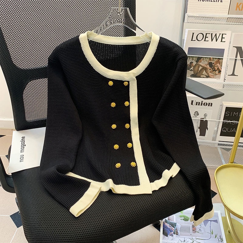 Áo Dệt Kim Dáng Ngắn Cỡ Lớn Phong Cách Phương Tây Thời Trang Cho Nữ