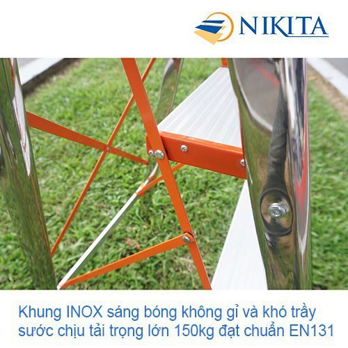 Thang tay vịn inox 6 bậc Nikita NKT-IN06 cao 1,5m