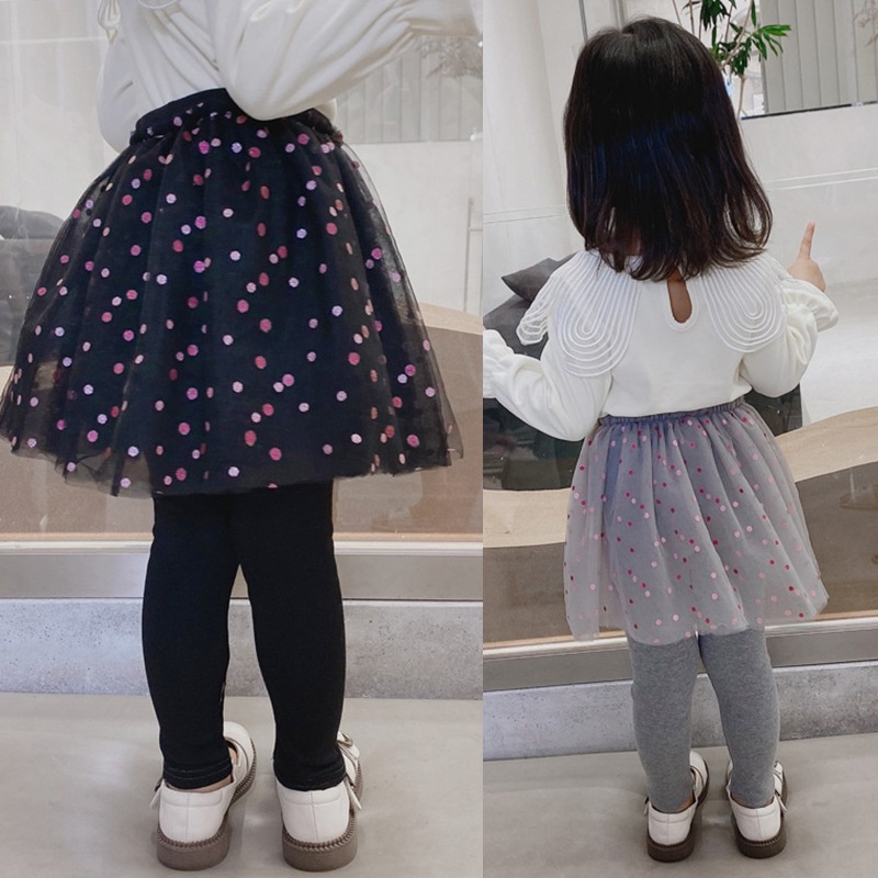 Quần legging giả váy lưng thun co giãn thời trang cho bé