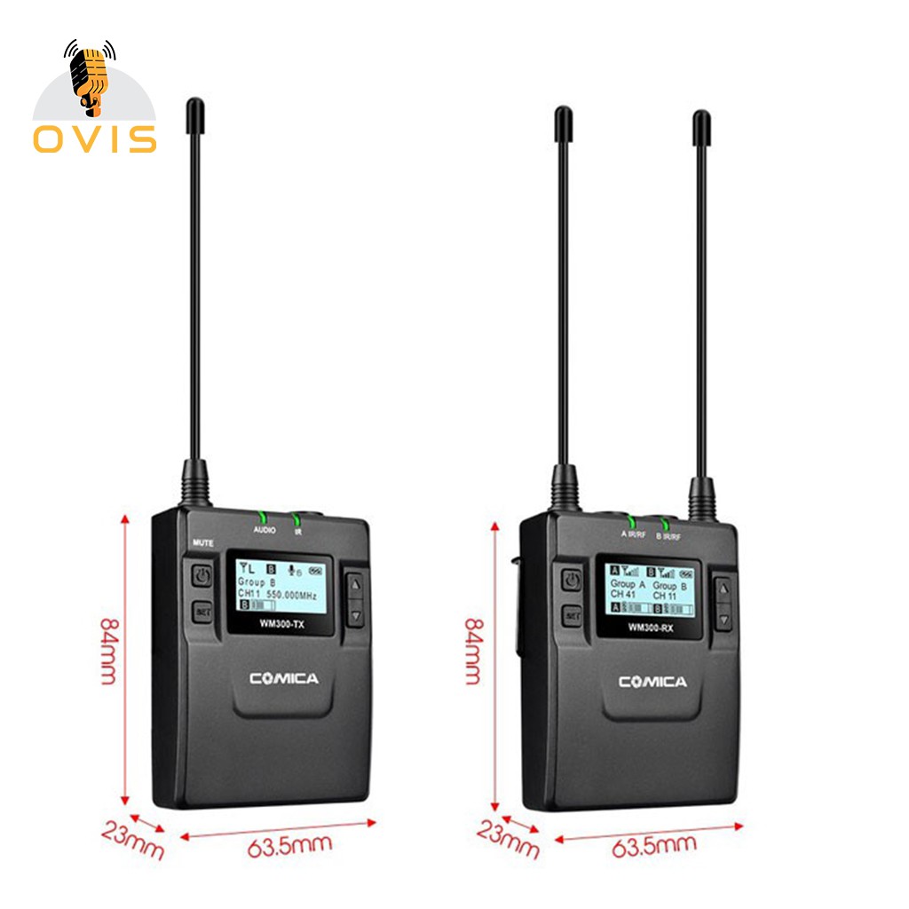 Micro Cài Áo Không Dây UHF Comica CVM-WM300 (A) Cho Máy Ảnh