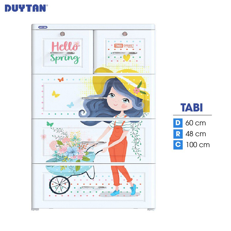 Tủ nhựa DUY TÂN Tabi 4 tầng 5 ngăn (60 x 48 x 100 cm) - 41590 - Giao màu ngẫu nhiên