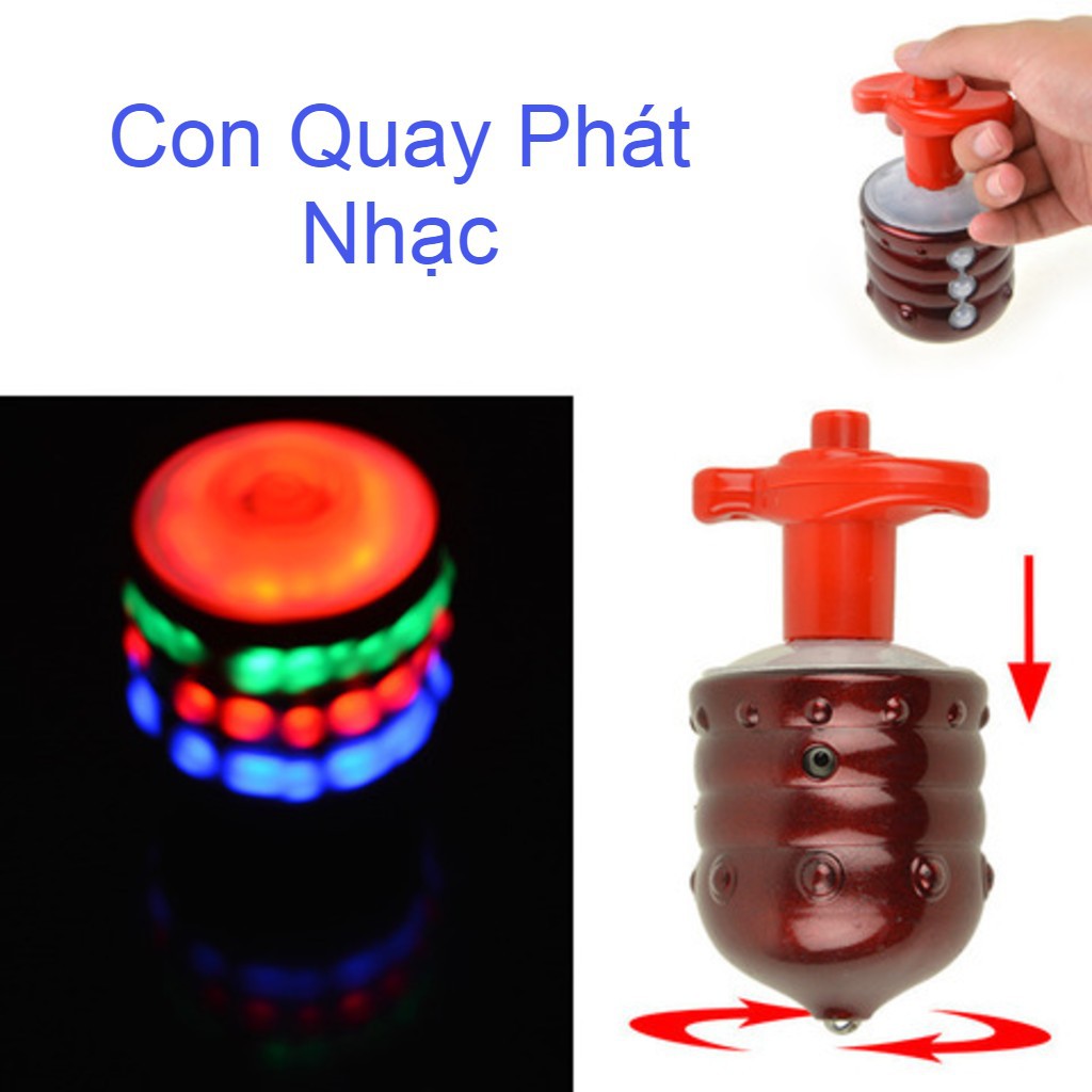 CON QUAY HỒI CHUYỂN PHÁT SÁNG CÓ NHẠC HÌNH NGỘ NGHĨNH CHO BÉ