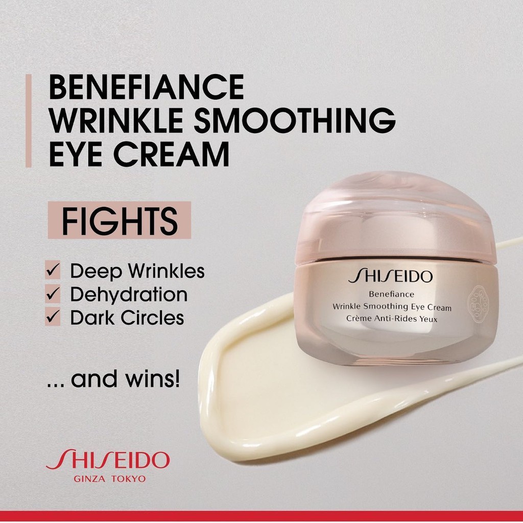 SHISEIDO 🏆 Kem dưỡng mắt Benefiance Wrinkle Smoothing Eye Cream