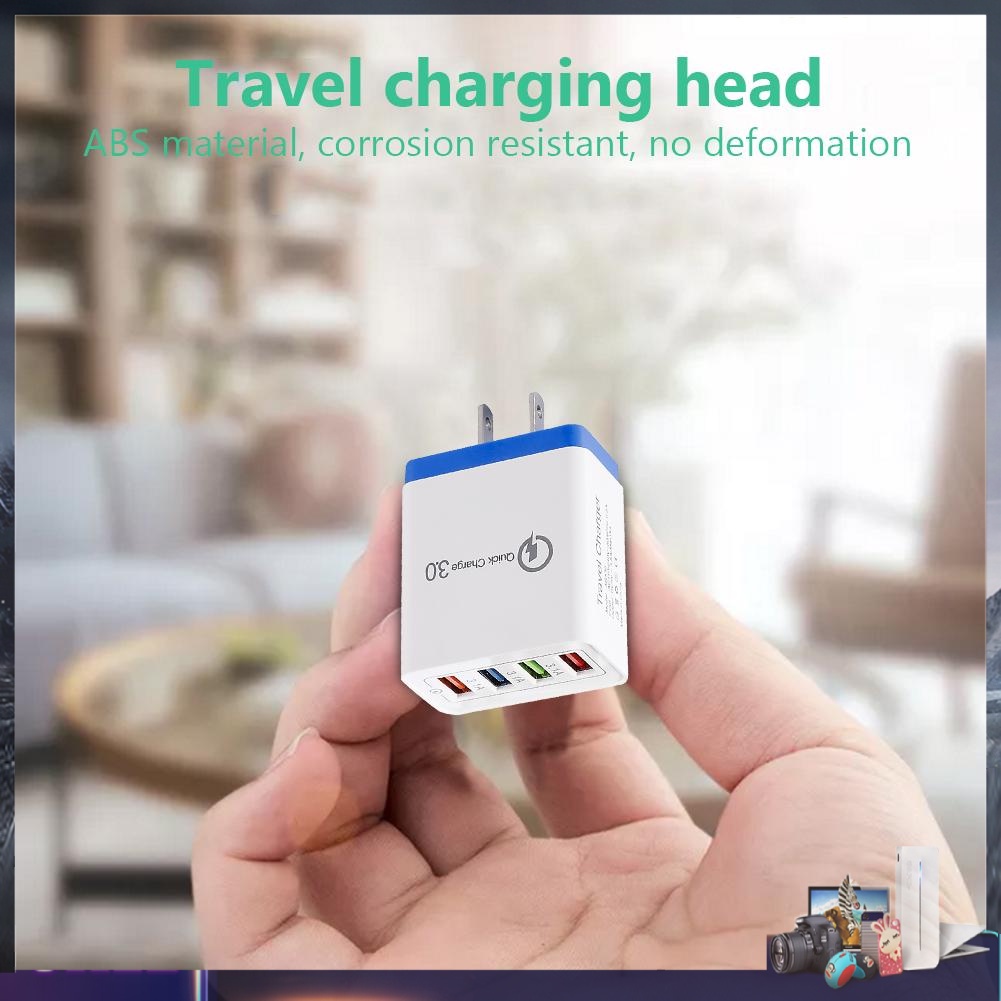 Củ sạc nhanh với 4 cổng USB màu sắc