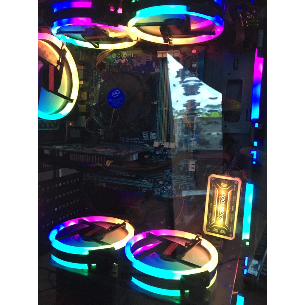 Quạt tản nhiệt Fan Coolmoon V2 RGB 16 triệu màu kèm 366 Hiệu ứng màu - Làm mát Case - Đồng bộ qua hub Coolmoon