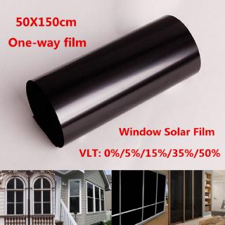 Tấm phim che cửa sổ cách nhiệt màu đen tạo sự riêng tư kích thước 150x50cm 0 - 50% VLT