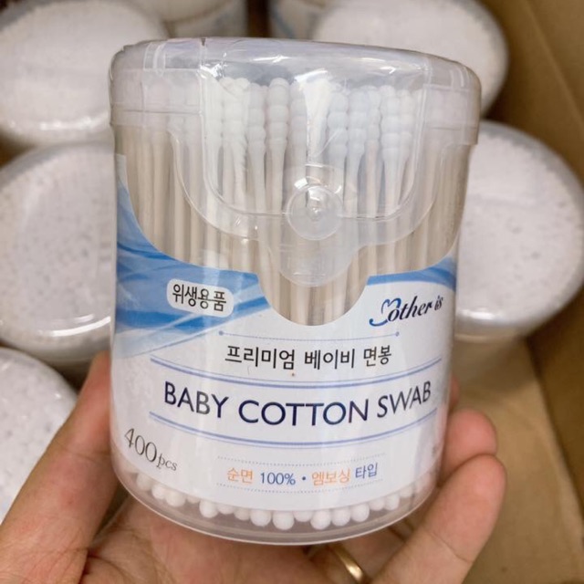 Bông tăm sơ sinh cotton Mother Is Hàn quốc ( hộp 400c)