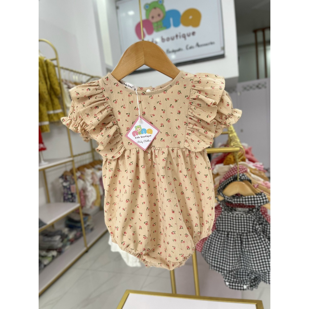 Body sơ sinh bé gái Nina Kids Boutique Đồ hè cho bé 0 24 tháng Bộ đầy tháng em bé gái Tặng kèm nón -Hàng thiết kế loại 1