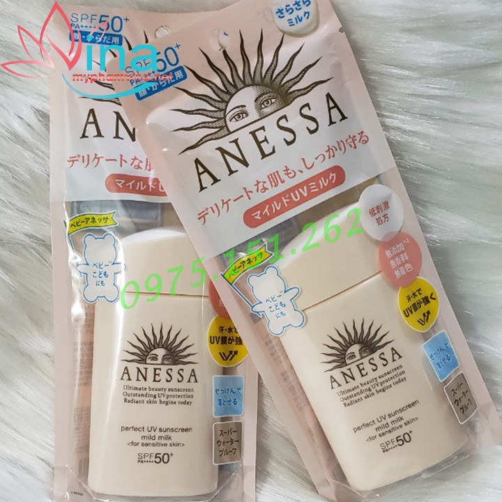 Kem Chốnng nắng Anessa Perfect UV Sunscreen Mild Milk 60ml Dịu Nhẹ Cho Da Nhạy Cảm Và Trẻ Em date 2023