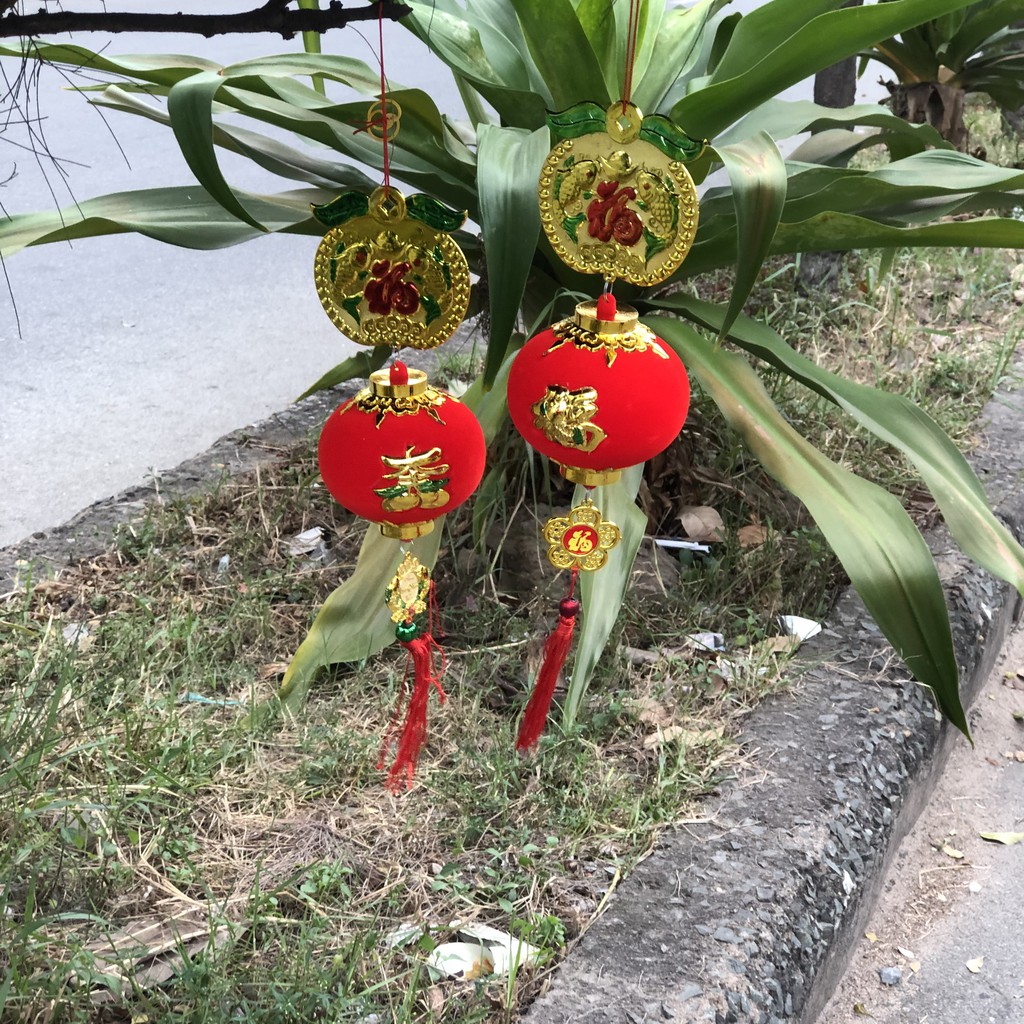 Dây treo trang trí tết TÁO VÀ LỒNG ĐÈN A58
