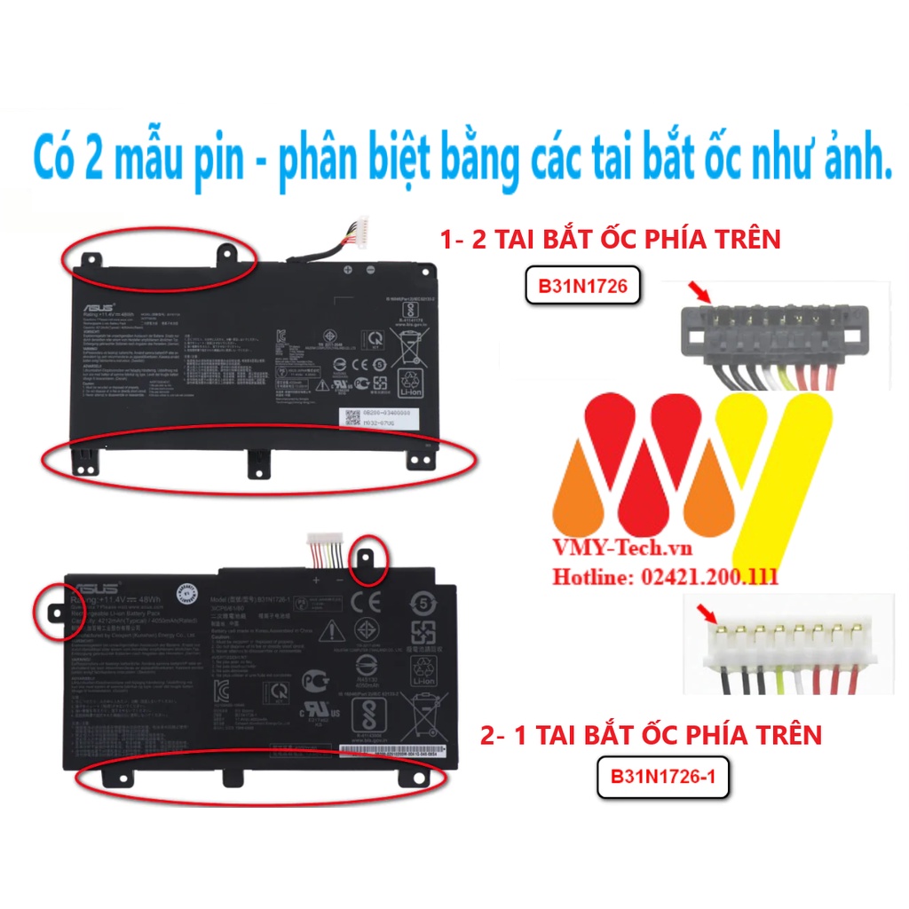 Pin laptop Asus X504 FX504GD FX505 FX505GE FX80 FX80GE B31N1726