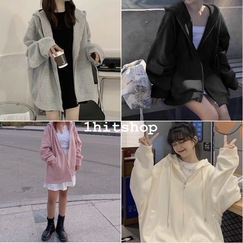 Áo KHOÁC Hoodie TRƠN 4 Màu Nam Nữ Ulzzang Unisex 1hitshop