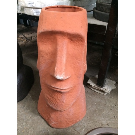 Chậu Ông Moai đỏ