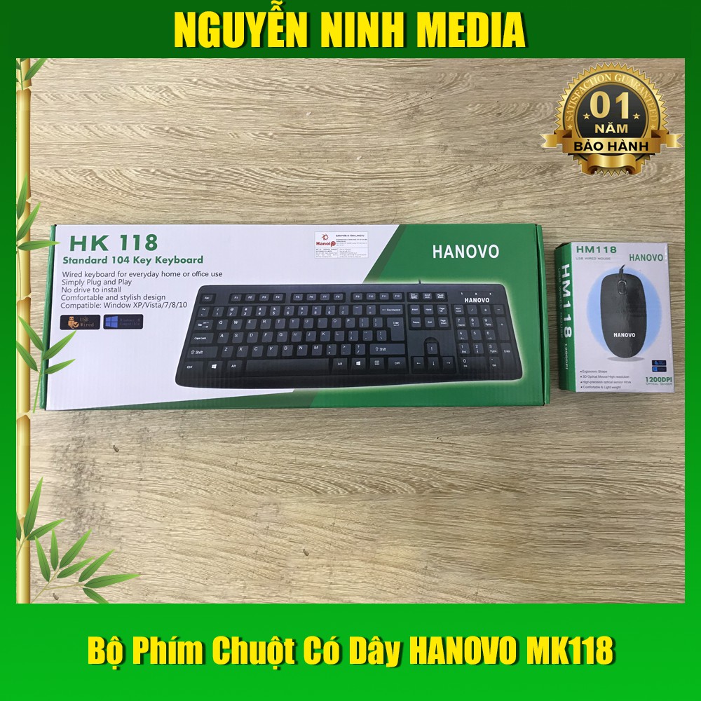 Bộ Bàn Phím Chuột Văn Phòng HANOVO 118 - Hàng Chính Hãng | BigBuy360 - bigbuy360.vn