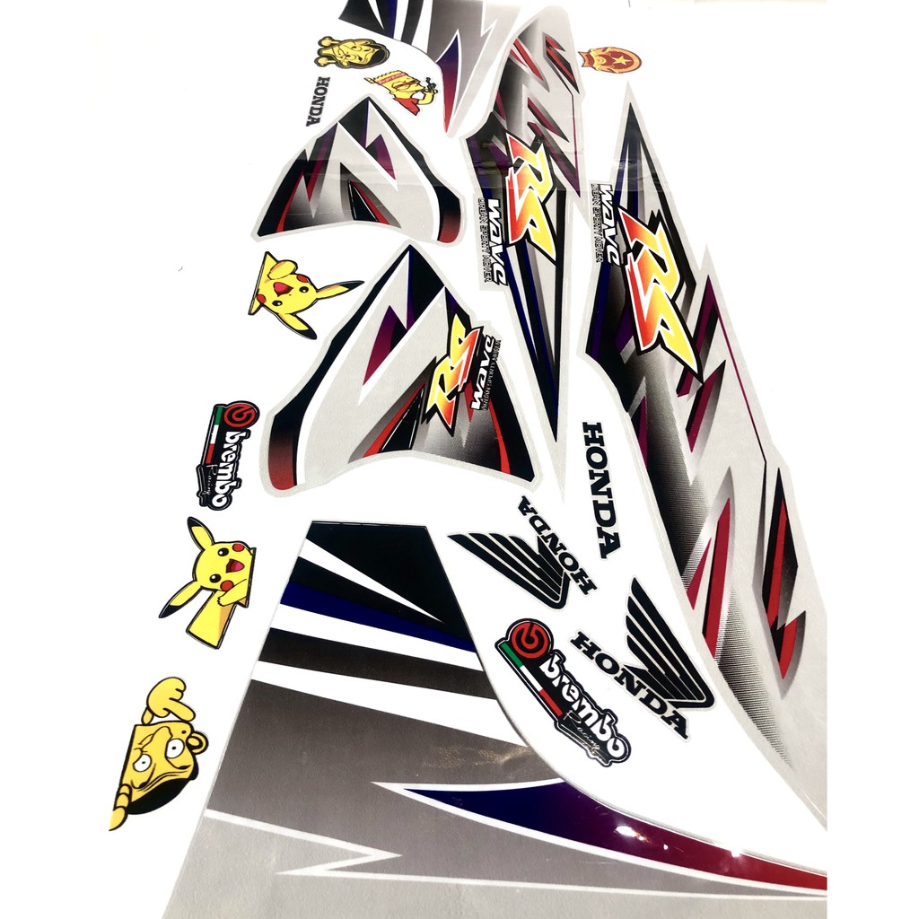 Tem rời Wave Alpha MẪU RS Màu Hồng Xám Dán cho Wave 50cc/100cc/110cc