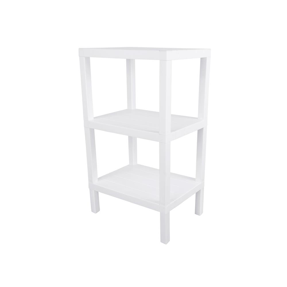 HomeBase STACKO kệ nhựa 3 tầng vân giả gạch BRICK Thái Lan W30xH73xD40cm màu trắng
