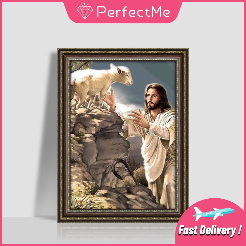 Tranh treo tường 5d 30x40cm hình chúa Jesus độc đáo