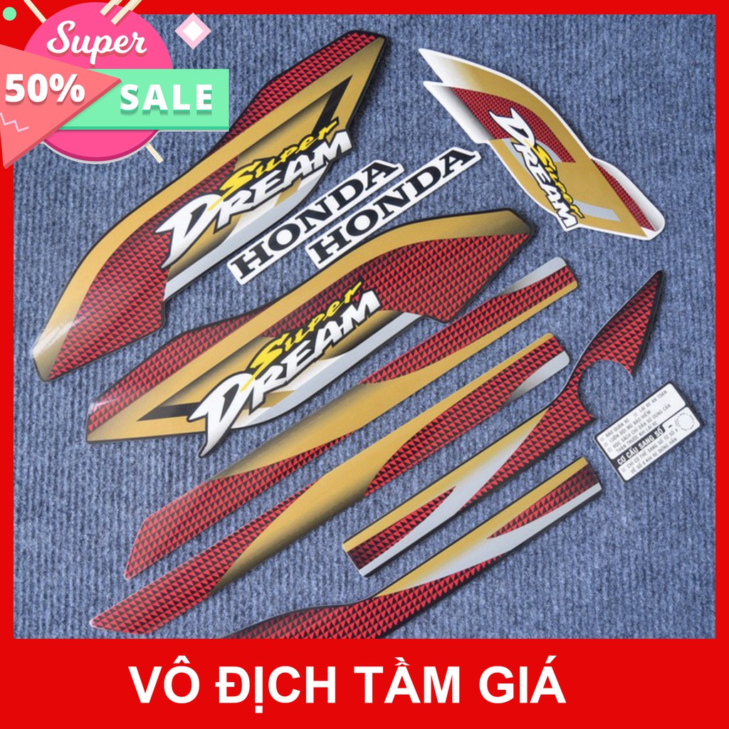 [GIÁ GỐC] TEM DÁN XE MÁY HONDA SUPER DREAM 2003 2004 MÀU NÂU CARO