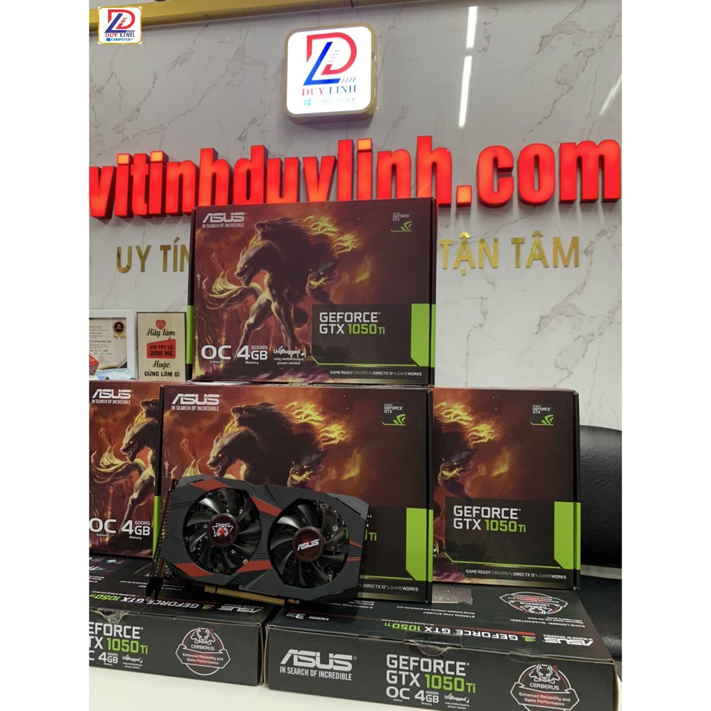 Vga GTX 1050ti 4G ASUS CERBERUS 2 fan đẹp full hộp như mới còn bảo hành 11/2021 | BigBuy360 - bigbuy360.vn