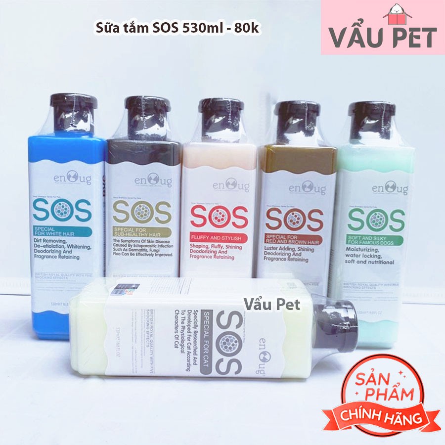 Sữa tắm cho chó SOS 530ml poodle, lông trắng, lông tối màu - Sữa tắm chó mèo Vẩu Pet Shop