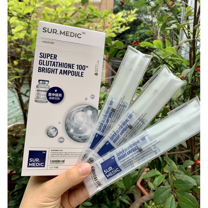 Tinh chất truyền trắng NEOGEN sur . Medic + super Glutathione 100 Bright Ampoule cực ăn toàn hộp 4 ống của Hàn quốc