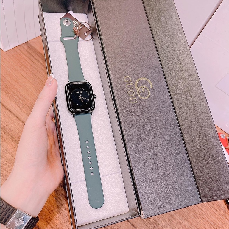 đồng hồ đeo tay thời trang nữ GUOU dây cao su silicon cao cấp mặt tròn chống nước chống xước sản phẩm hót nhất năm nay M