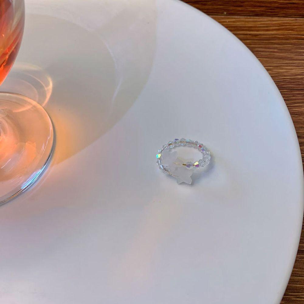 Cleoes Nhẫn Hợp Kim Mặt Hình Trăng Khuyết Thanh Lịch Sáng Tạo Có Thể Điều Chỉnh Cho Nữ