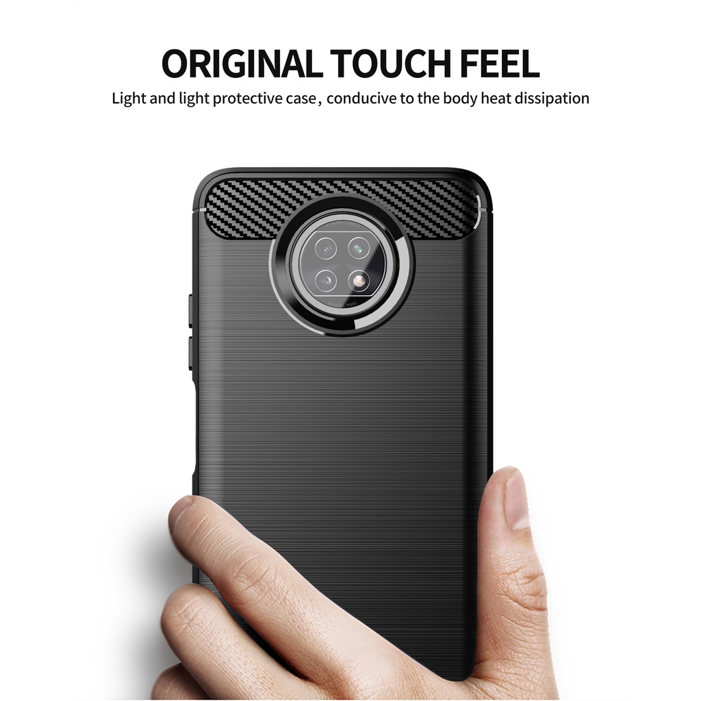 Ốp Điện Thoại Silicon tpu Mềm Chống Sốc In Họa Tiết Sợi Carbon Mượt Mà Cho Mi Redmi Note 9 5G Note9T