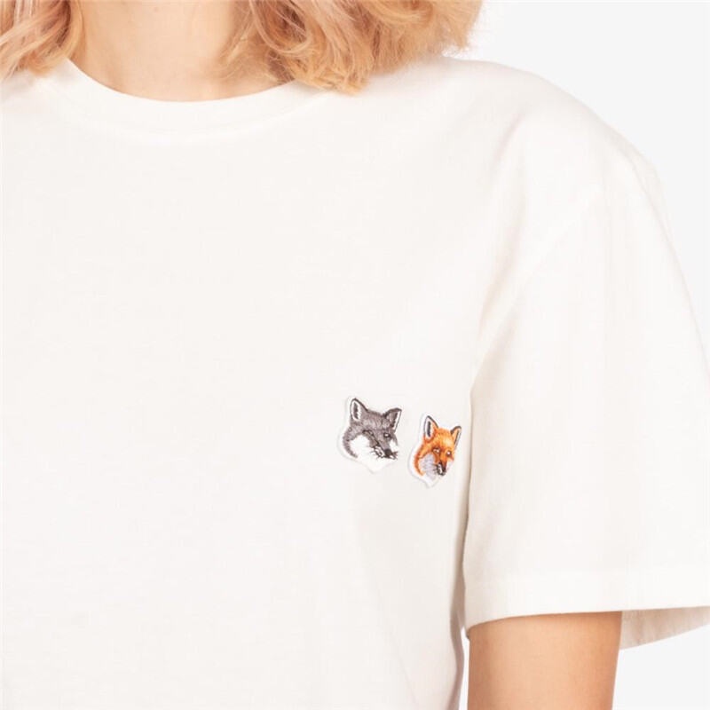 Áo Thun Cotton Cổ Tròn Tay Ngắn Thêu Hình Đầu Cáo Thời Trang Cho Nam Và Nữ