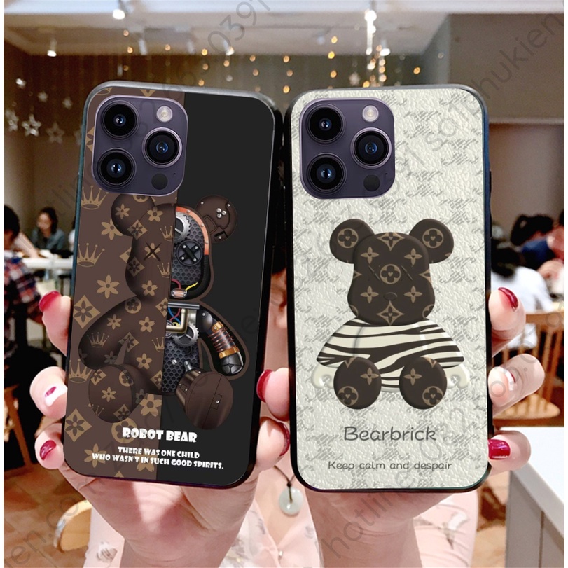 Ốp lưng iphone 14 14+ (plus) / 14 pro / 14 promax (14 pro max) mặt lưng ép kính chống bể hình gấu nhiều mẫu đẹp