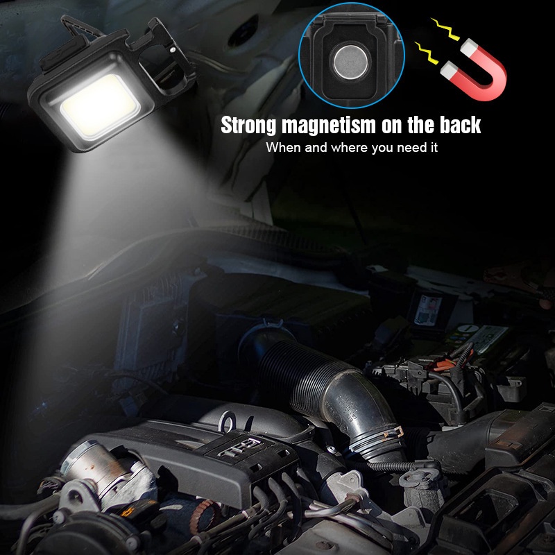 Móc Khóa Đèn Led COB 3 Chế Độ 800 Lumens Có Thể Sạc Lại Tiện Dụng