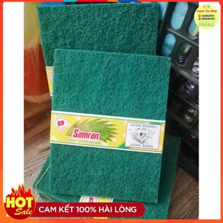 Miếng cọ xoong nồi bát đĩa đa năng xanh nhám samran khổ lớn