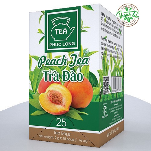 Trà Túi Lọc Đào Phúc Long Hộp 25 Gói