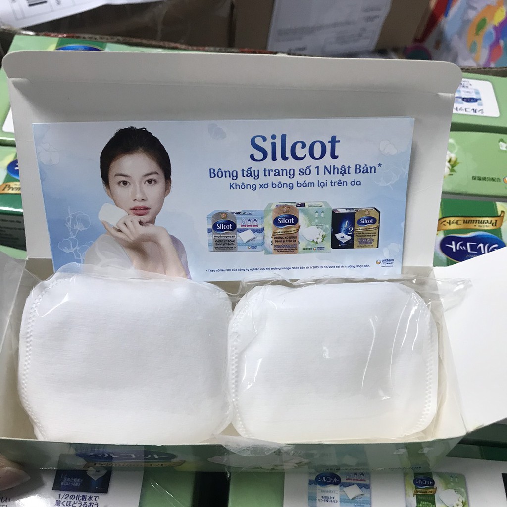 Bông tẩy trang Silcot 10 miếng - Bông Trang Điểm Silcot Nhật Bản (10 miếng/ hộp)