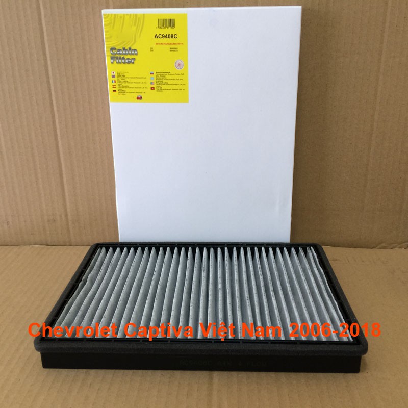 Lọc gió điều hòa than hoạt tính AC9408C dành cho Chevrolet Captiva Việt Nam 2006-2018 mã 96800069 JS Asakashi