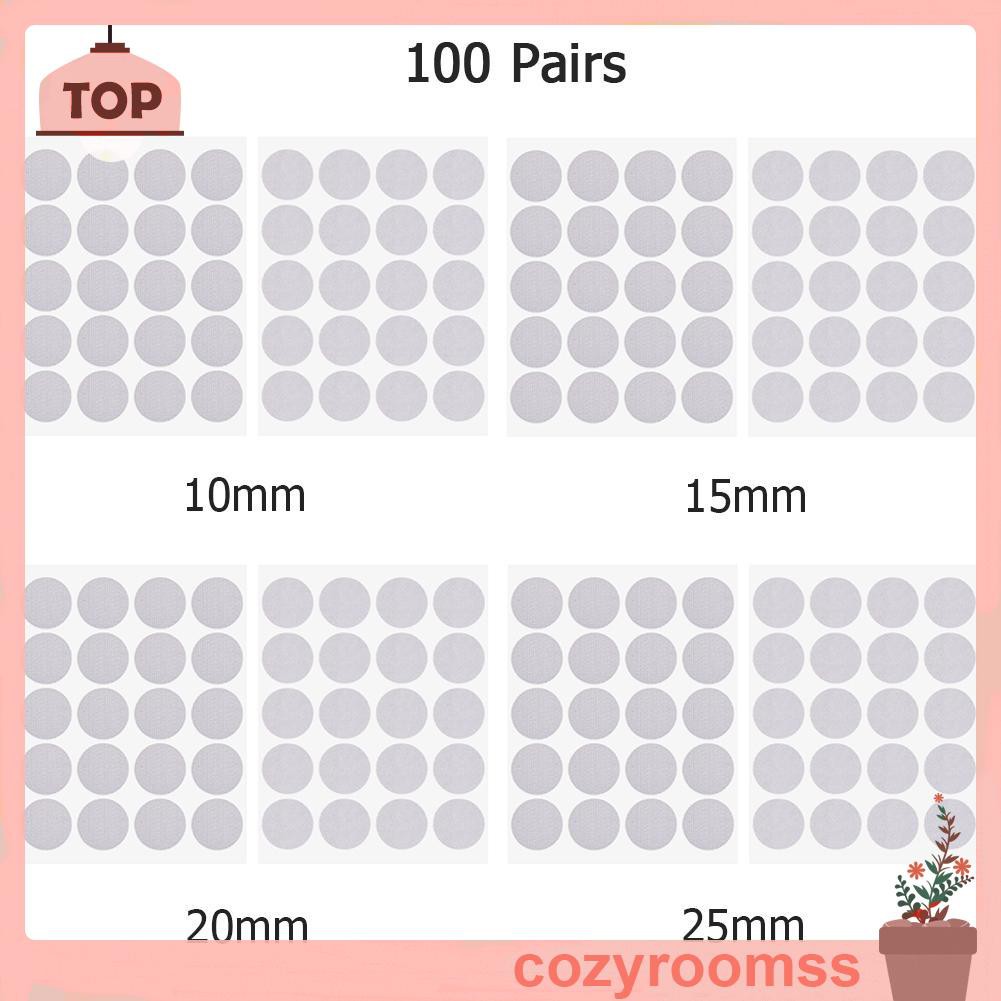 Cozyroomss 100 Pairs Dots Loop Double-Side Self-Adhesive Nylon Tape Snap