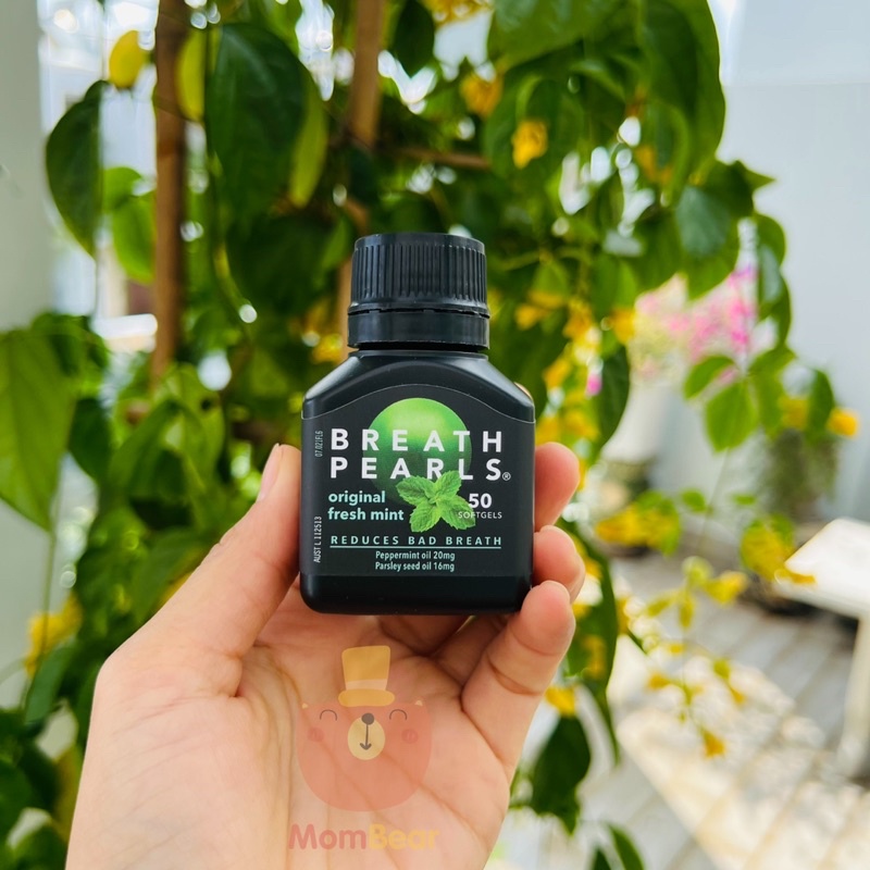 Viên thơm miệng Breath Pearls Natural lọ 50 viên Của Úc