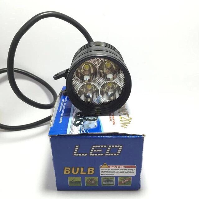 Đèn LED trợ sáng L4 ngắn 12V - 20W (Tặng công tắc).