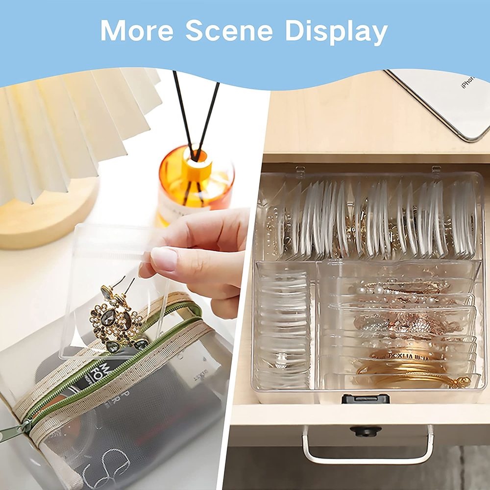 Bộ 1/50 Hộp Đựng Trang Sức Trong Suốt Chống Bụi Và Ô Xi Hóa