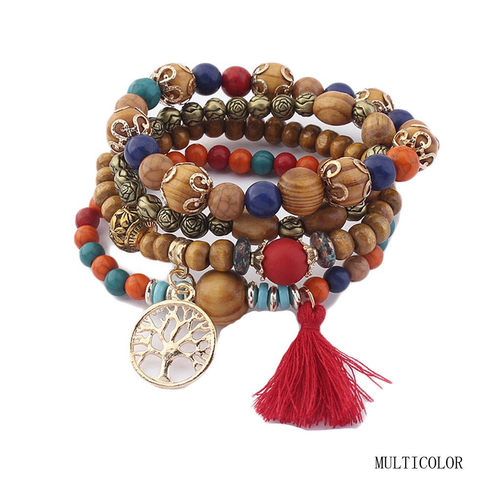 Maelove3 Vòng tay chuỗi hạt độc đáo phong cách Bohemian